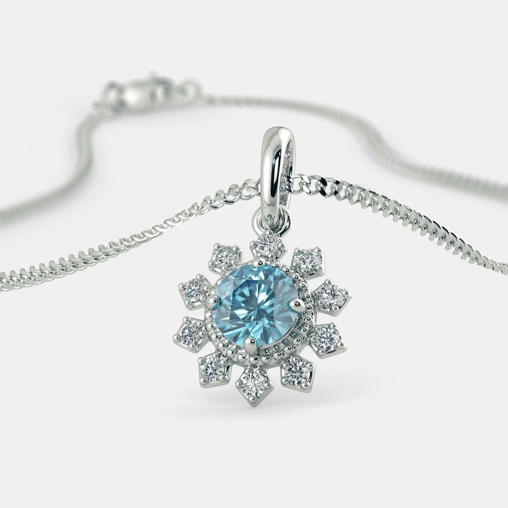Alexandra Aquamarine Necklace - 925 SILVER