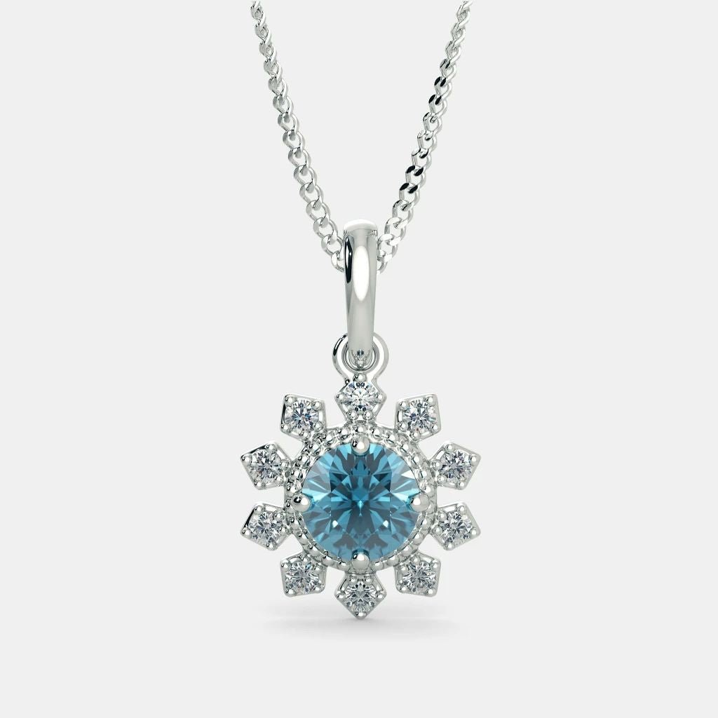 Alexandra Aquamarine Necklace - 925 SILVER