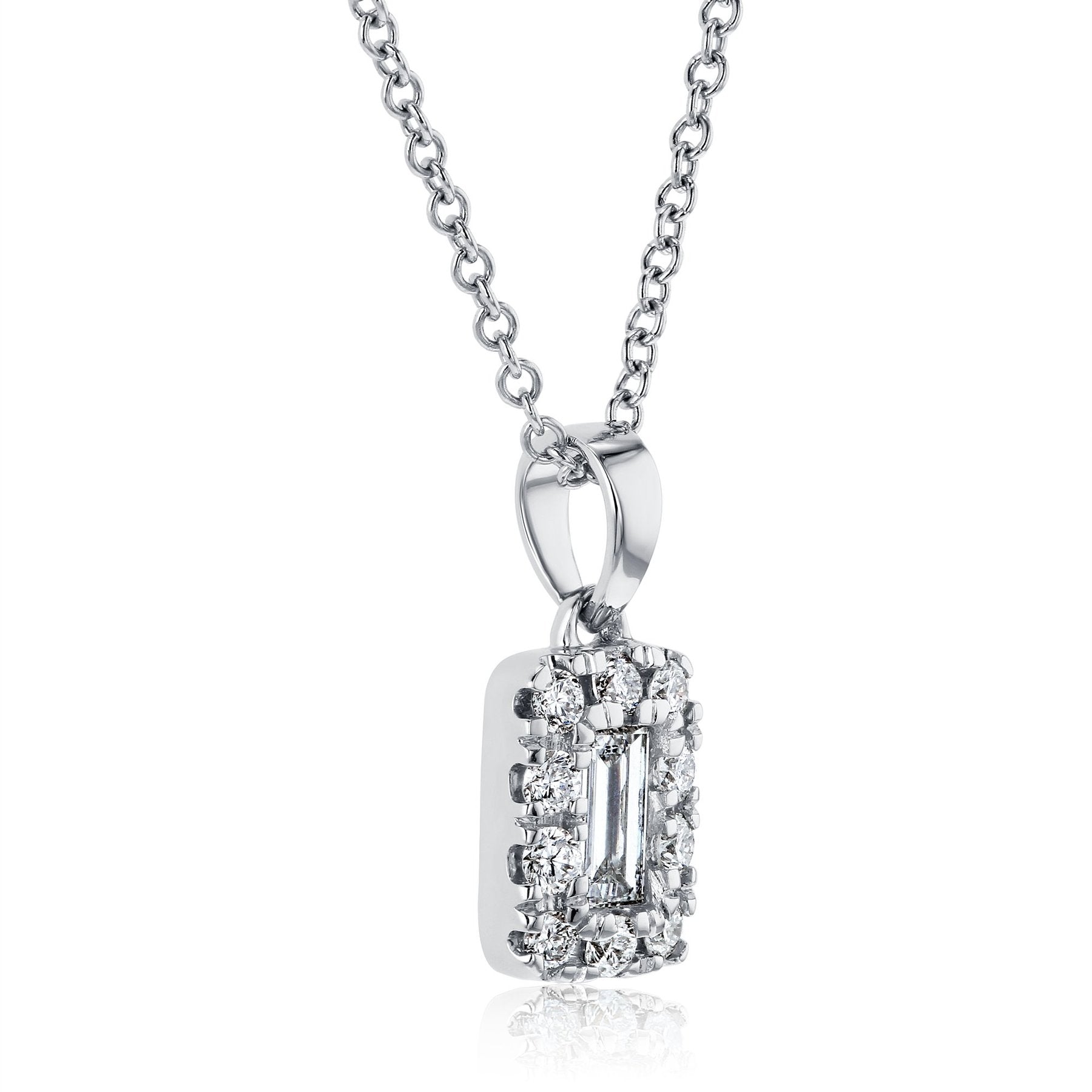 BAGUETTE DIAMOND NECKLACE - 925 SILVER