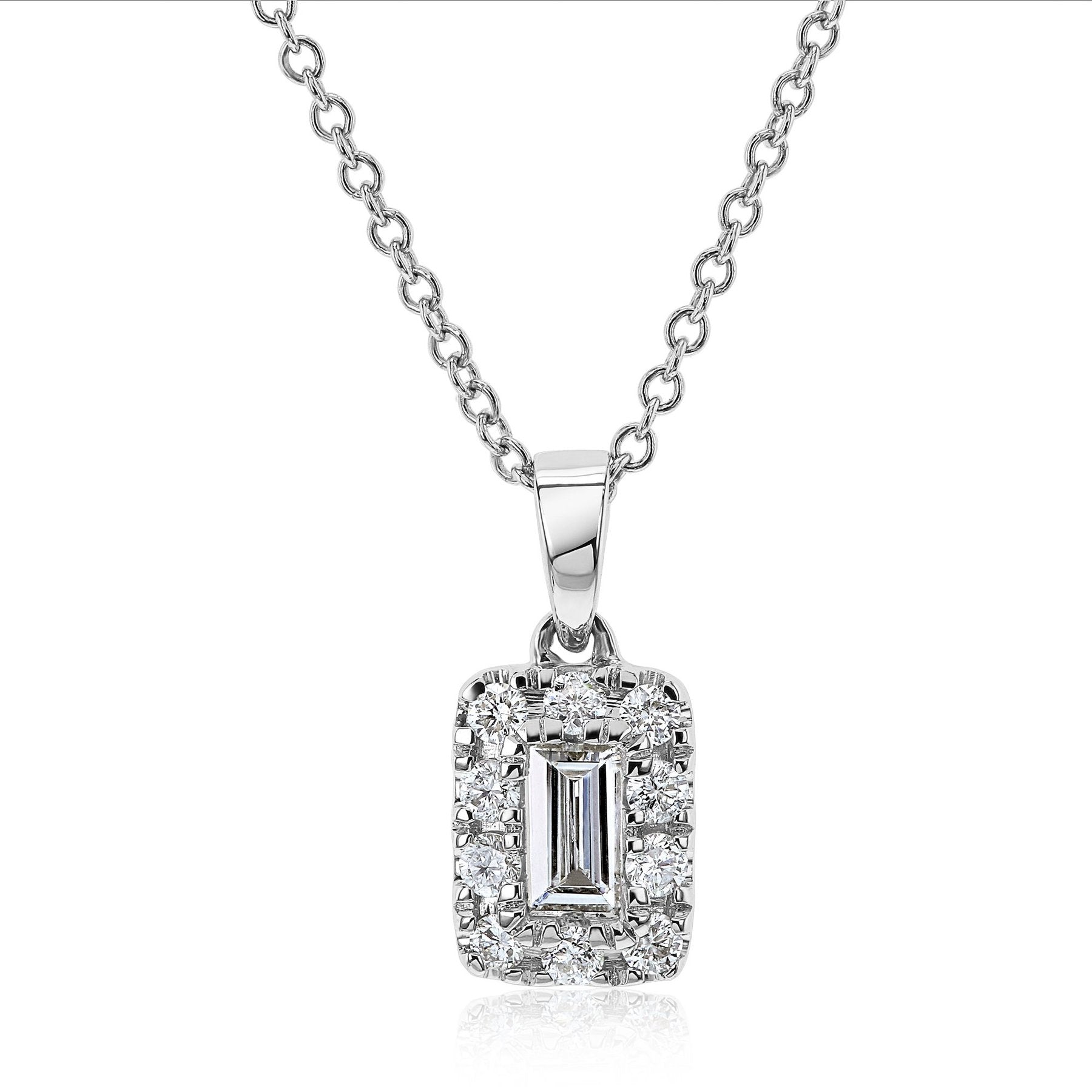 BAGUETTE DIAMOND NECKLACE - 925 SILVER