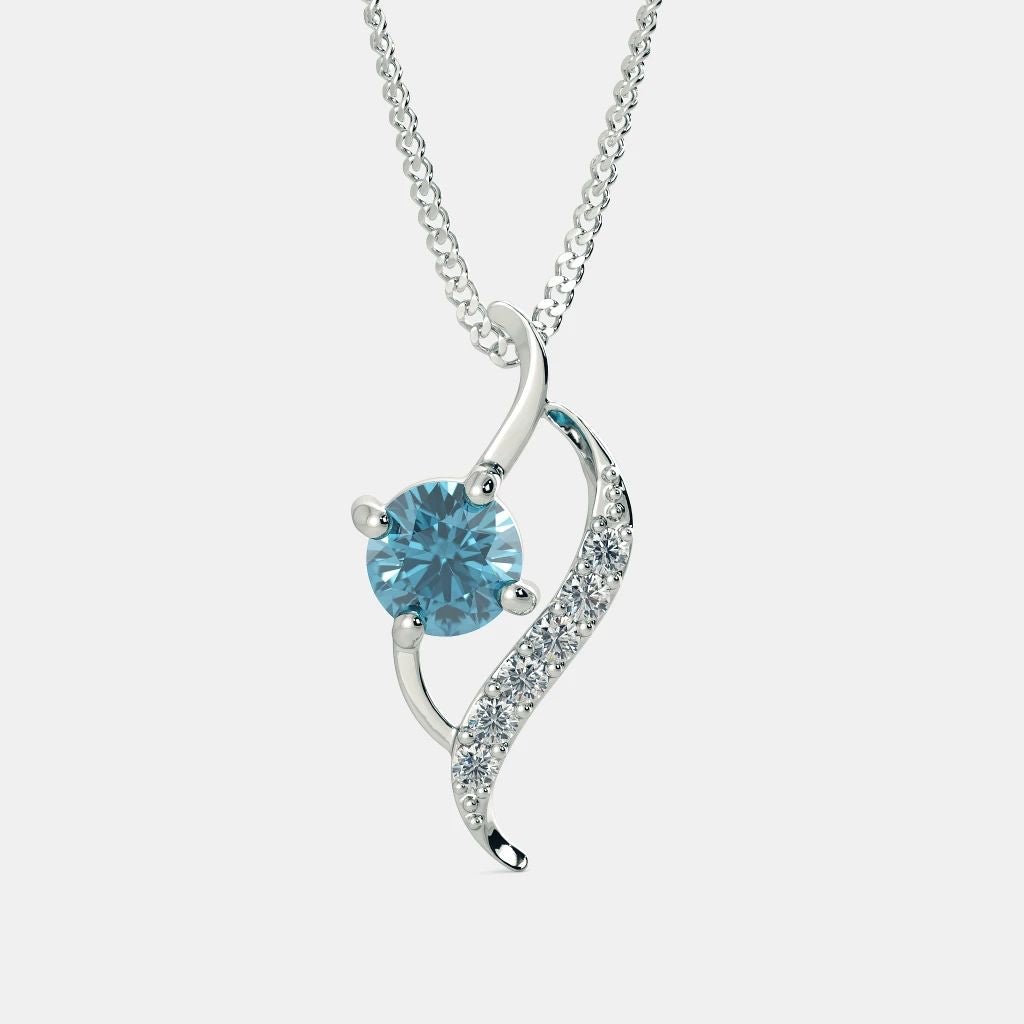BLUE OCEAN ZIRCON NECKLACE - 925 SILVER