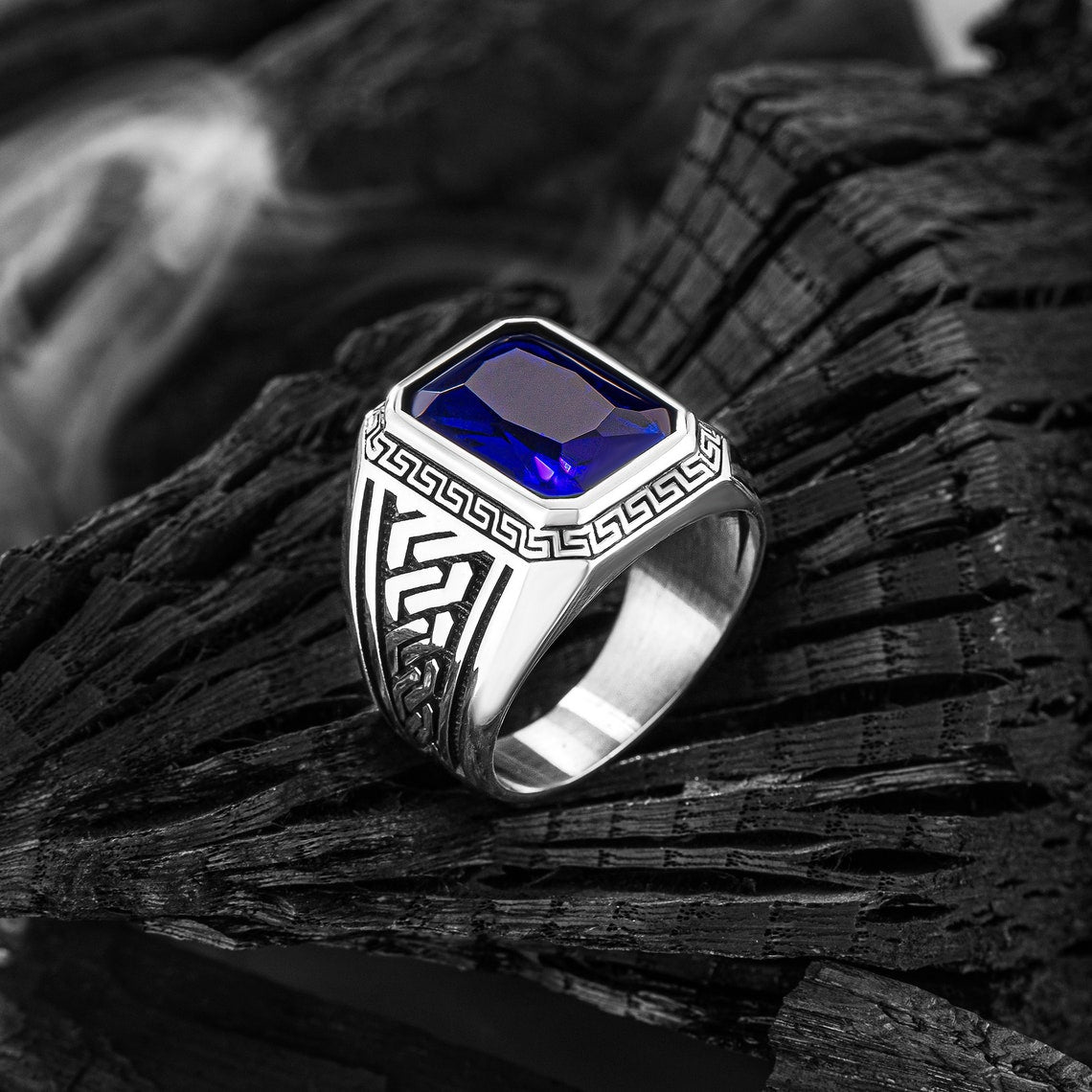 Ancient Greek Mythology - Sapphire Men Ring