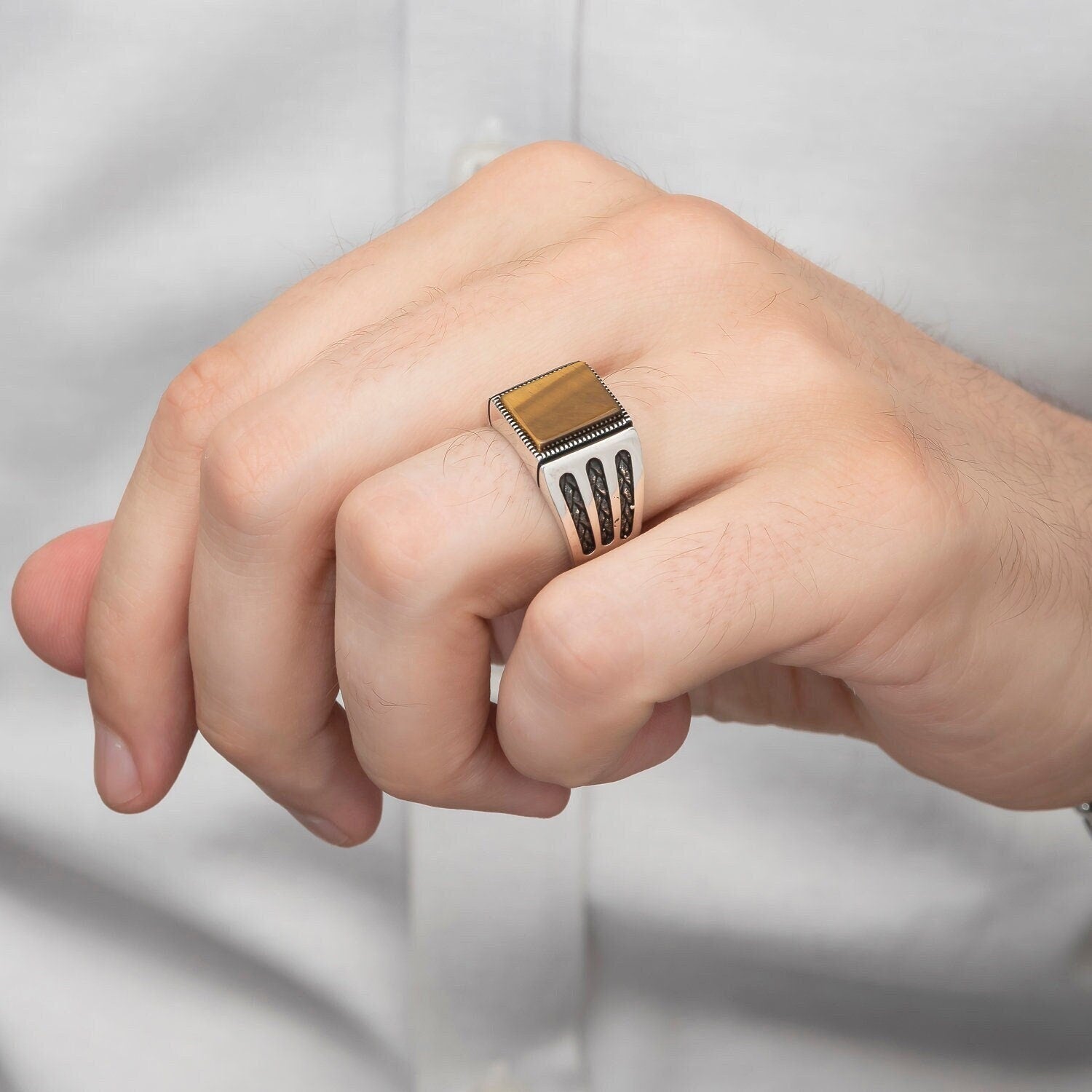 Ottoman Royal Insignia Tiger Eye Ring