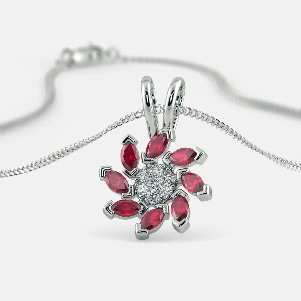 ENAMEL DIAMOND NECKLACE - 925 SILVER