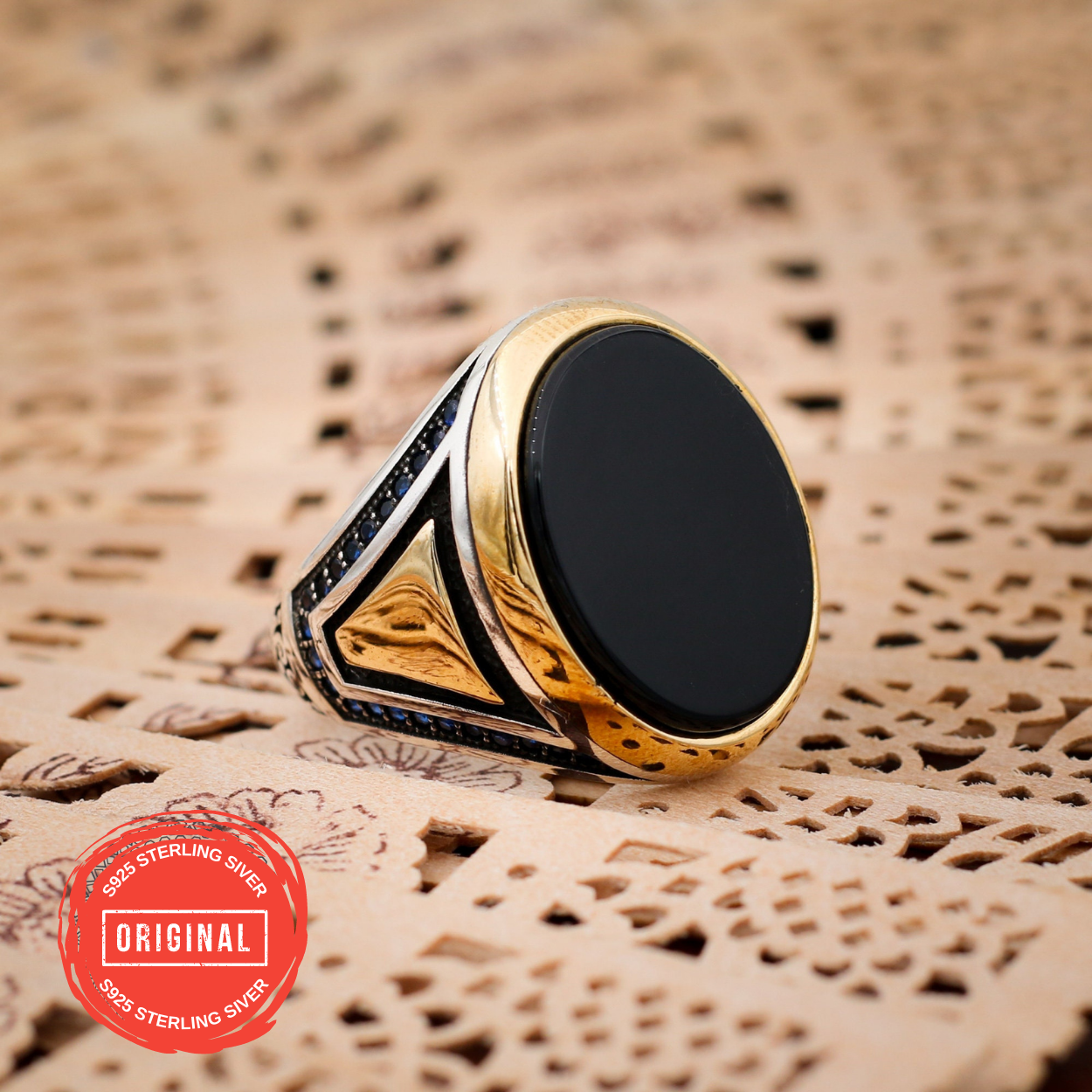 The ANKARA Black Aqeeq Ring