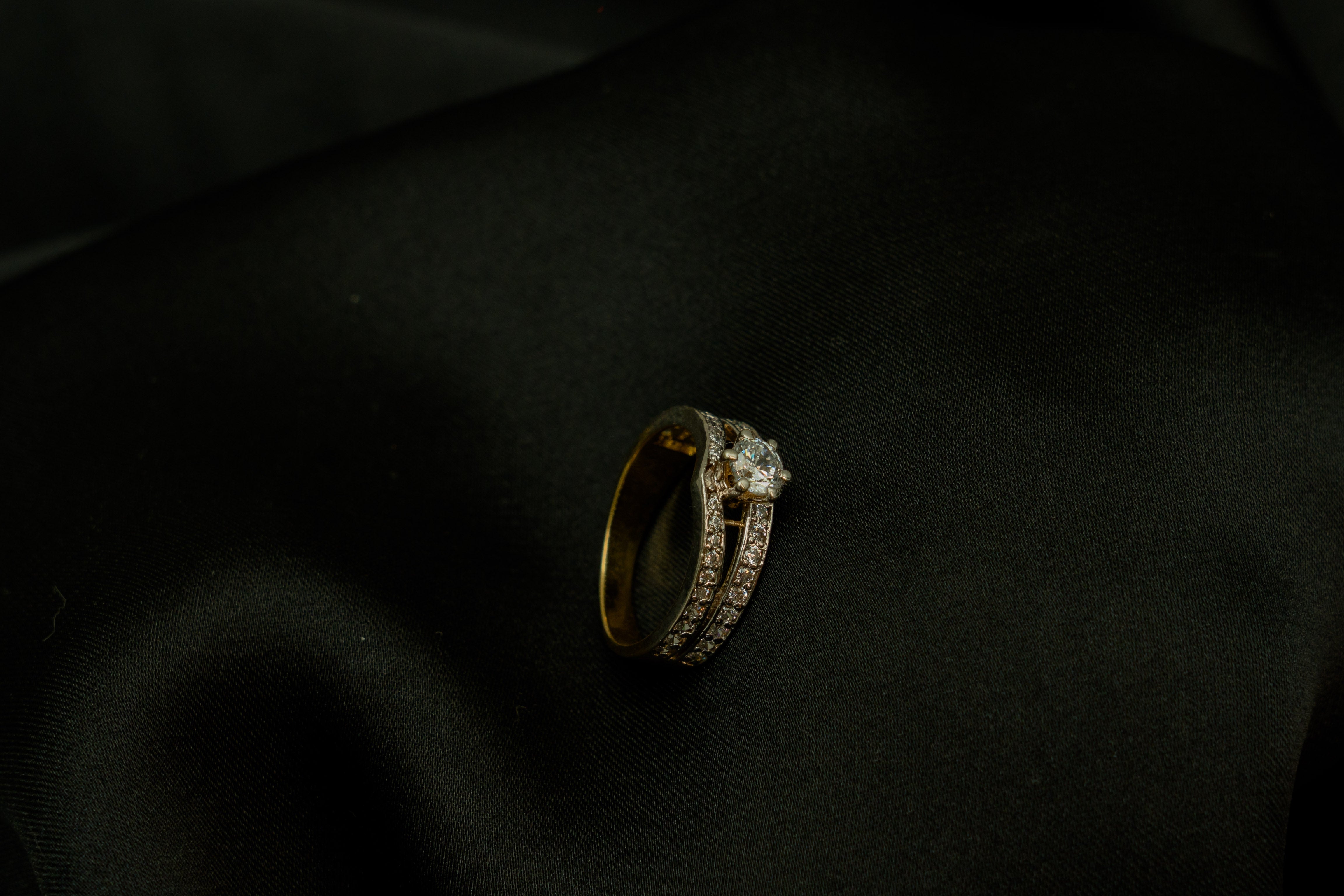 Double layer diamonds Ring Premium look