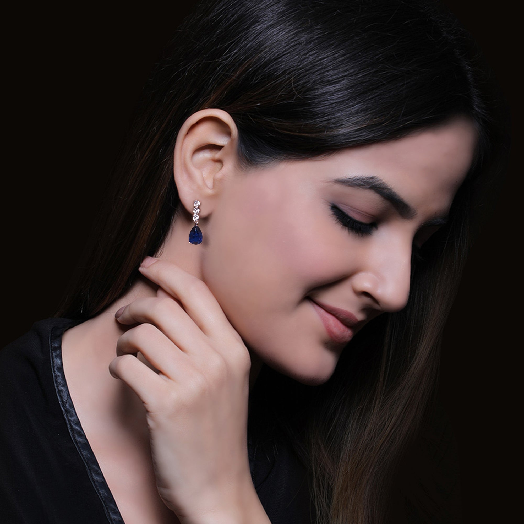 Sapphire Shimmer Earrings