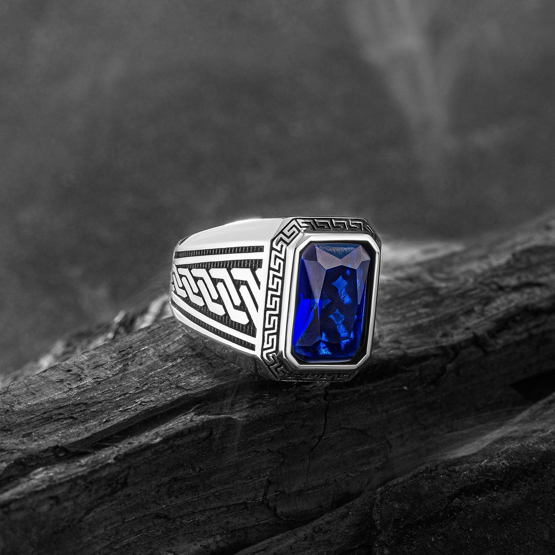 Ancient Greek Mythology - Sapphire Men Ring