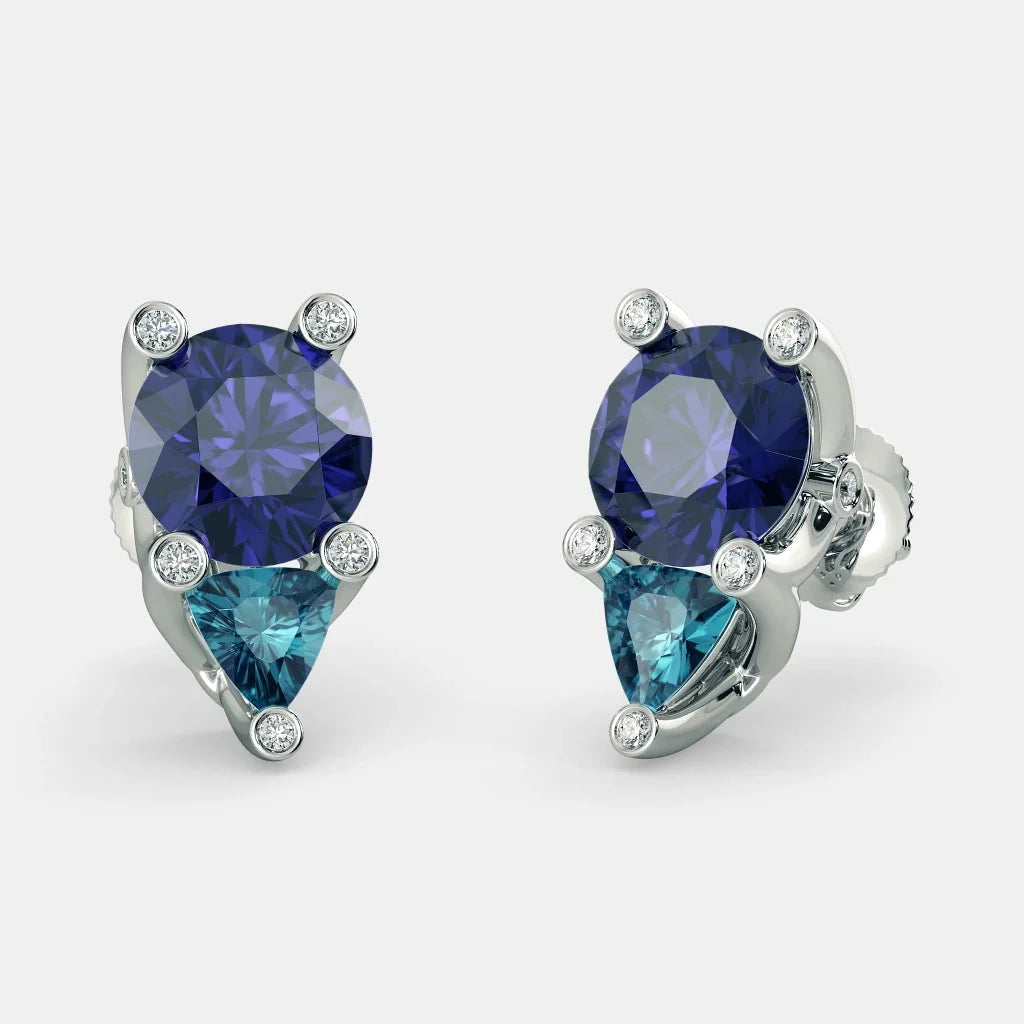 Diana Blue Sapphire Earrings- 925 SILVER