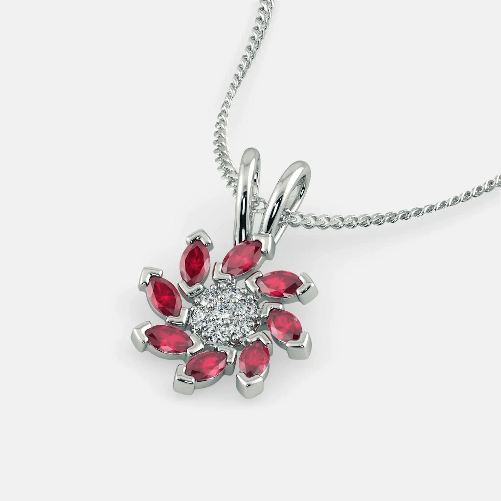 ENAMEL DIAMOND NECKLACE - 925 SILVER