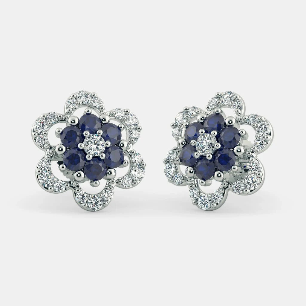 SOPHIN DIAMOND EARRINGS- 925 SILVER